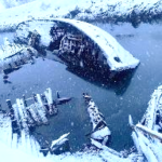 Những con tàu đắm ở làng Teriberka ở thành phố Murmansk